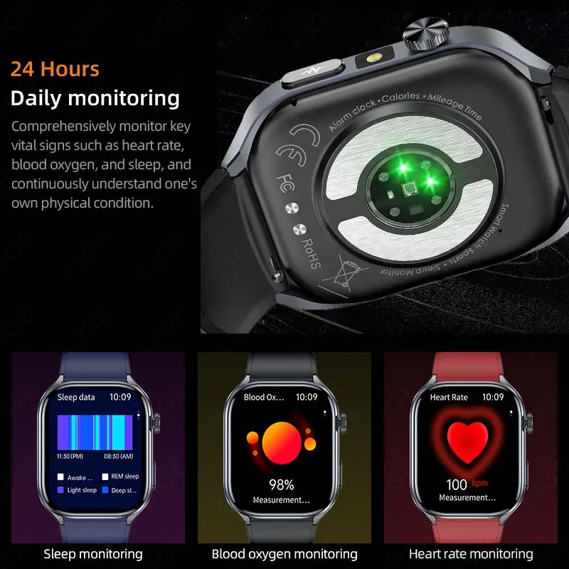 2026 جديد دقيق ECG ساعة ذكية تحليل صحة القلب تحليل الدم الدهون الدم ضغط الدم BT دعوة الساعات الذكية للرجال #5