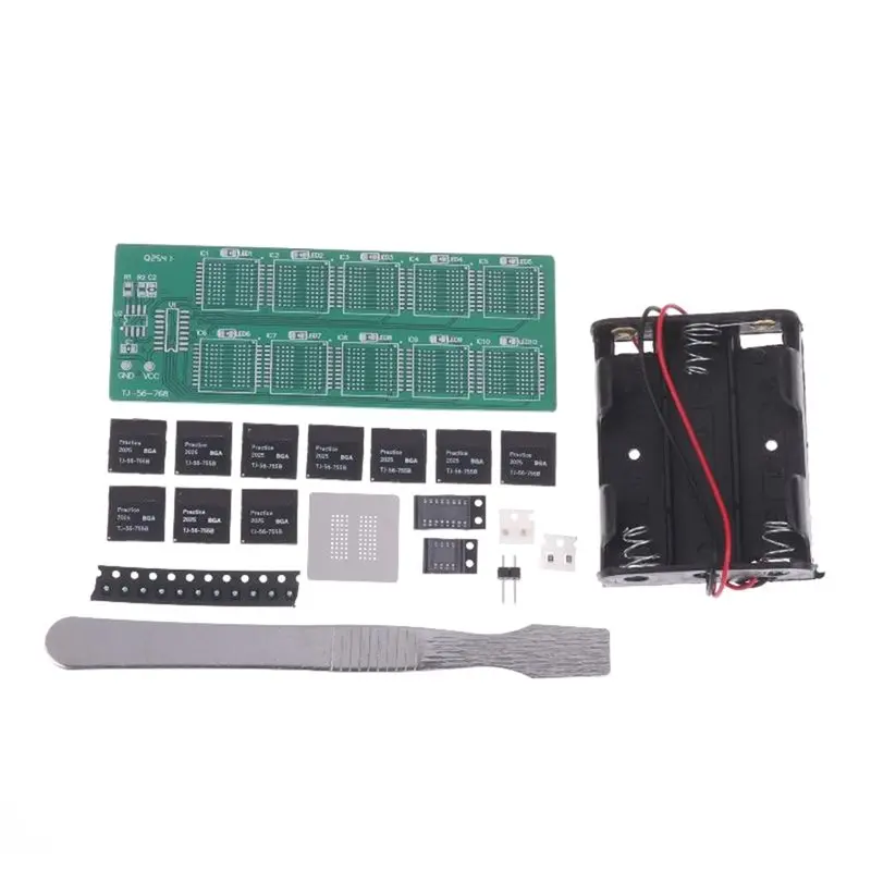

[LXYA68Z!] Soldering Practice Board BGA Chip Teaching Kit Decimal Flowing Lights DIY Training