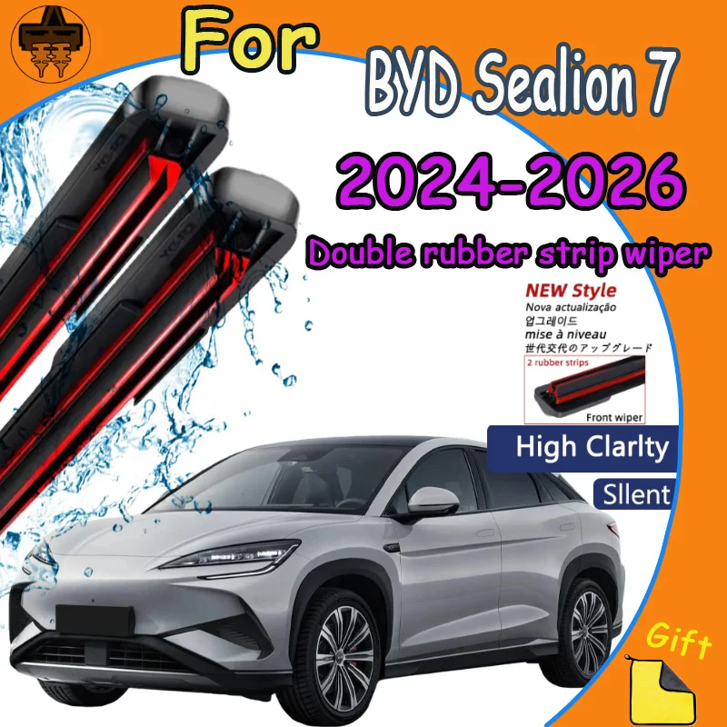 

Front Windshield Wiper Blades 2pcs Windscreen Window Accessories For BYD Sealion 7 2026 2025 2024