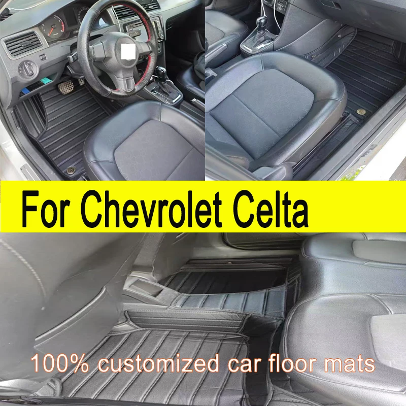 

Автомобильные коврики на заказ для Chevrolet Celta 2010 2011 2012 2013 2014 2015, роскошные кожаные мужские и женские полные покрытия