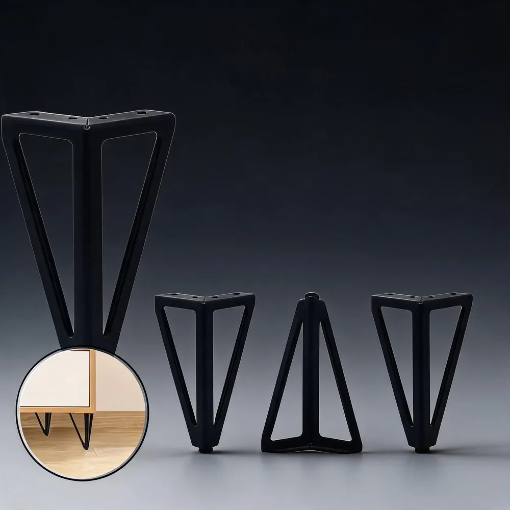 4pcs Heavy Duty Metal Furniture Legs, 4 Inch Cabinet Dresser Sofa Couch Feet Replacement, Sturdy Table Legs for Sofa