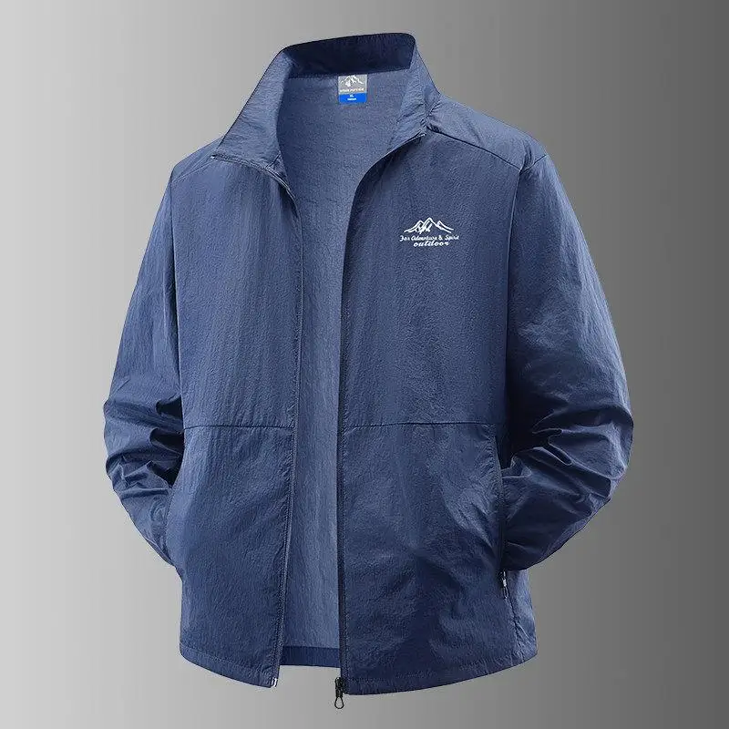 

8XL Men Summer Windbreaker Zip Pockets Uv Sun Protection Jackets Breathable Ultra-light Working Clothes Outdoor Skin Thin Coats