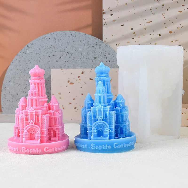 

3D Castle Silicone Mold, European Style Mold for DIY Epoxy Resin, Plaster Decorations and Royal Theme Craft Making