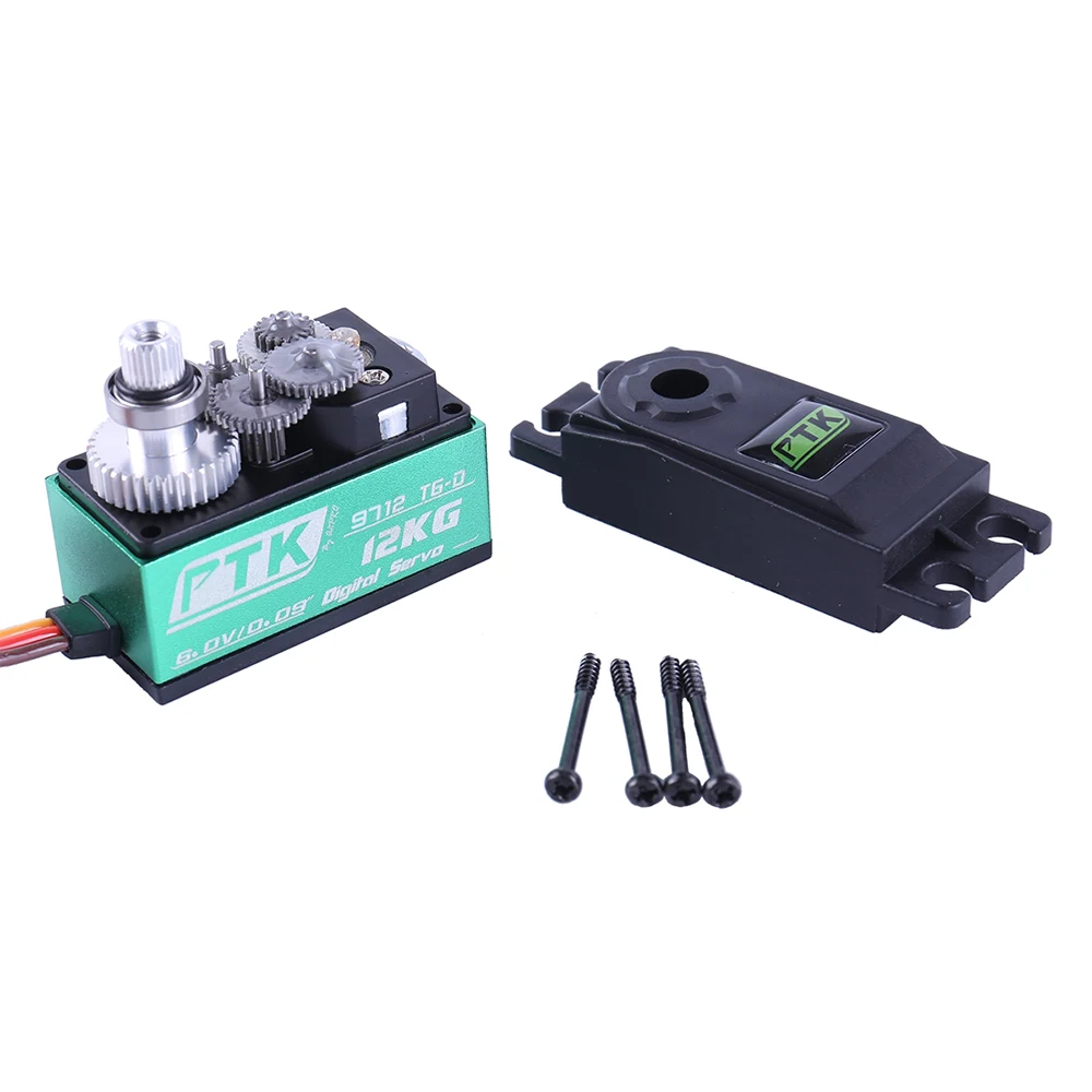 PTK 8812 TG-D 12kg Servo Metal Digital Steering Gear Low Body High Torque Low Body Steering Gear Drift Car Short Body