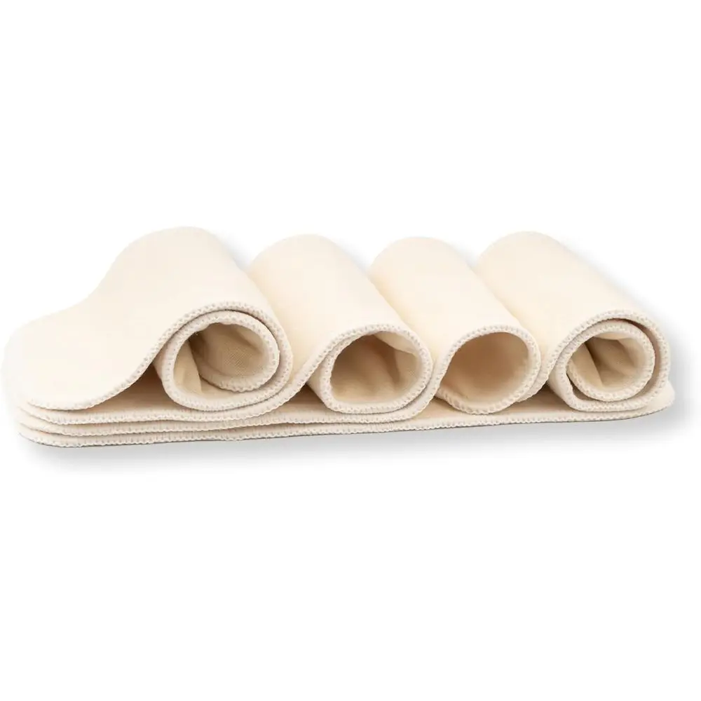 

Hemp Inserts or Cloth Diapers – 4-Layer Super Absorbent, Washable & Reusable Diaper Liners with Snap - 13" x 15" - Perect it or