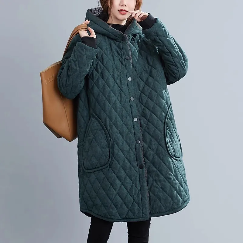 Casual Winter Jackets Women Hooded Quilted Thicken Coats Women\'s Clothing Large Size Long Parkas overcoat Cold-Proof Cotton Coat