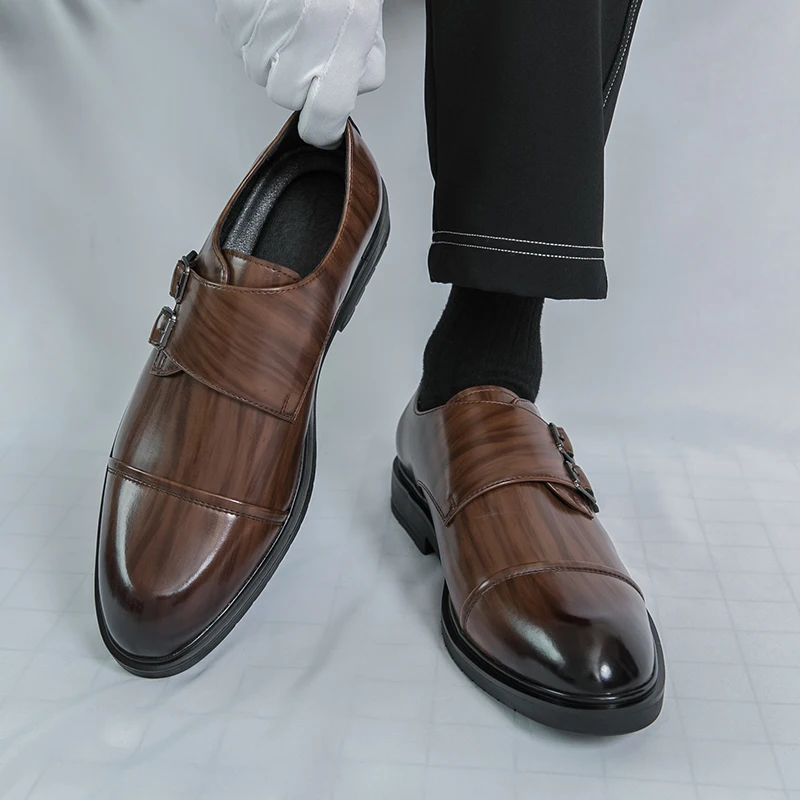 Business Men Formal Leather Shoes European American Casual Comfortable Breathable Office Brand Leather Shoes Banquet Shoes Men