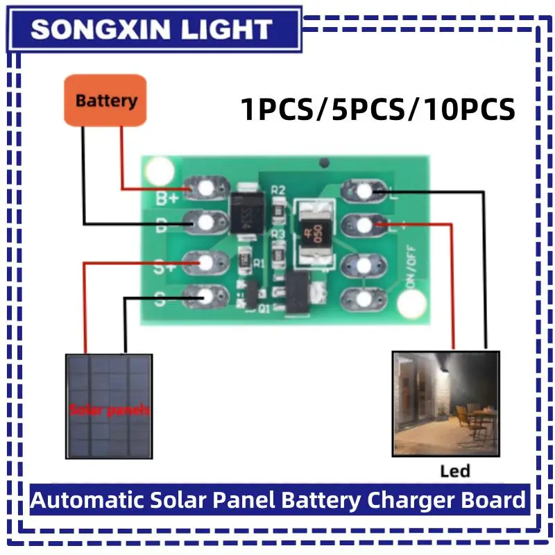 SAMIROB Automatic Solar Panel Charging Module Audio Charger Board Night Light LED Controller Pc Switch Battery Lamp Control Fm