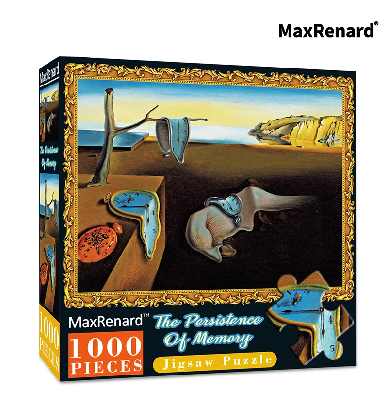 MaxRenard 68*49cm Game 1000 Pieces Jigsaw Puzzle Fine Art Collection Toy Salvador Dali The Persistence of Memory Leisure Time