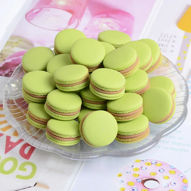 10pcs Mixed Mini Simulation Macaron Kawaii Fake Food Scrapbook Flatback Resin Cabochon Mini Play Food Craft Supplies