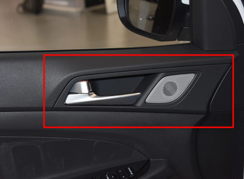 For Hyundai Tucson 2015-2020 Carbon Fiber Style Inner Door Handle Cover Catch Bowl Trim Insert Bezel Frame Garnish