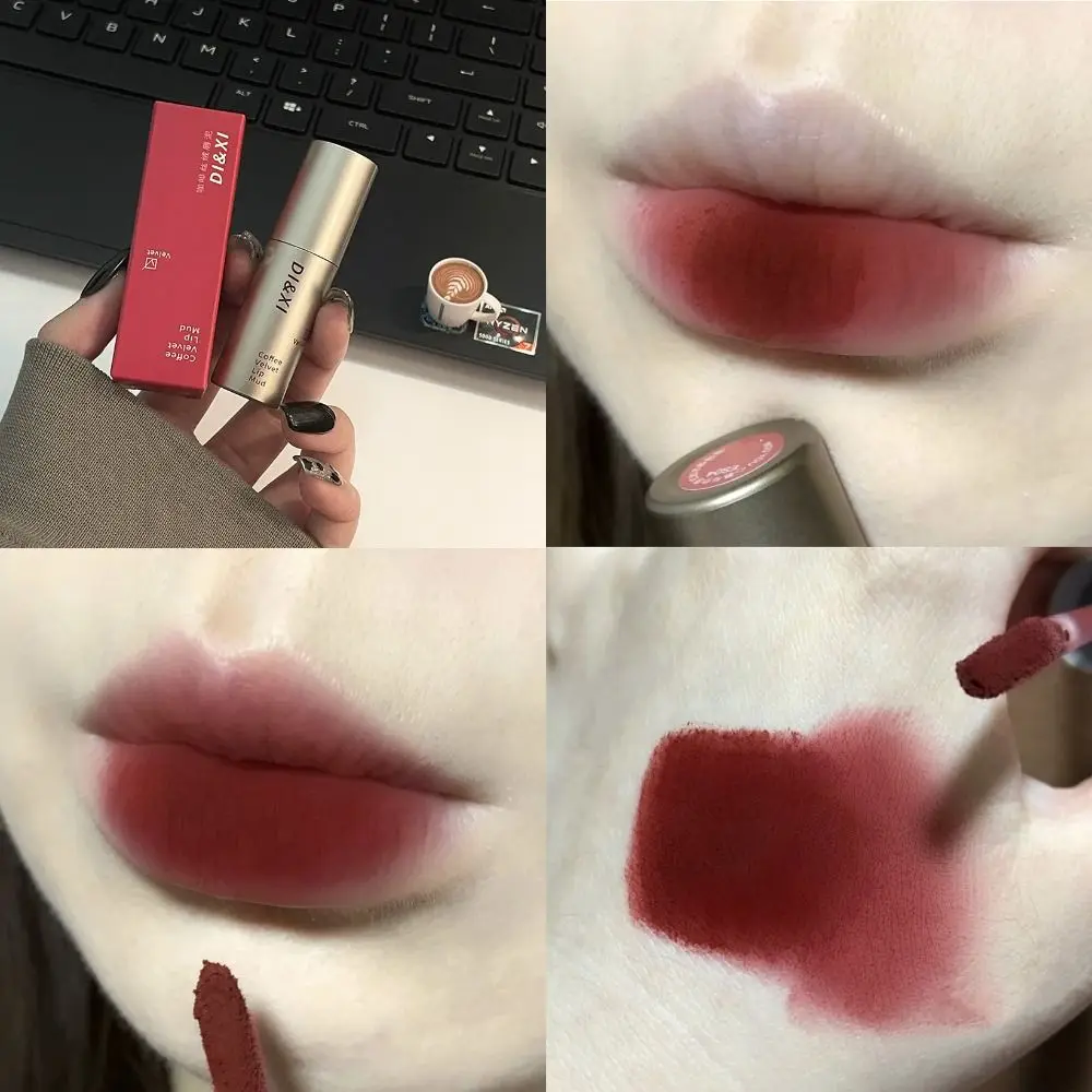 Latte caffè marrone scuro lucidalabbra velluto rossetto a lunga durata impermeabile opaco Lip Tint donna