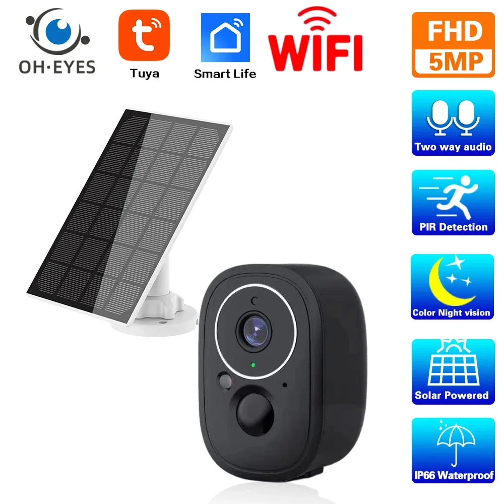 

Smart Life Solar Wifi IP Camera 5MP Outdoor Color Night Vision Battery Powered Security Surveillance Camera Wireless CCTV IP Cam
