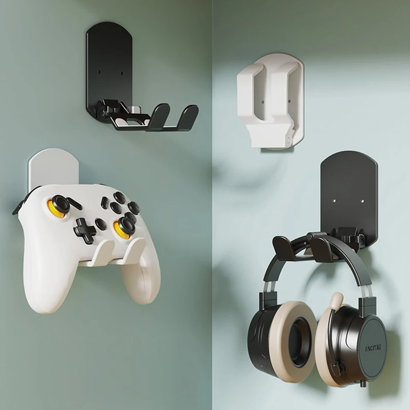 Headphone Holder for Switch Pro PS5 PS4 XBOX ONE Headphone Stand with Adhesive Wall Mount Rack Bracket Gaming Foldable Stand