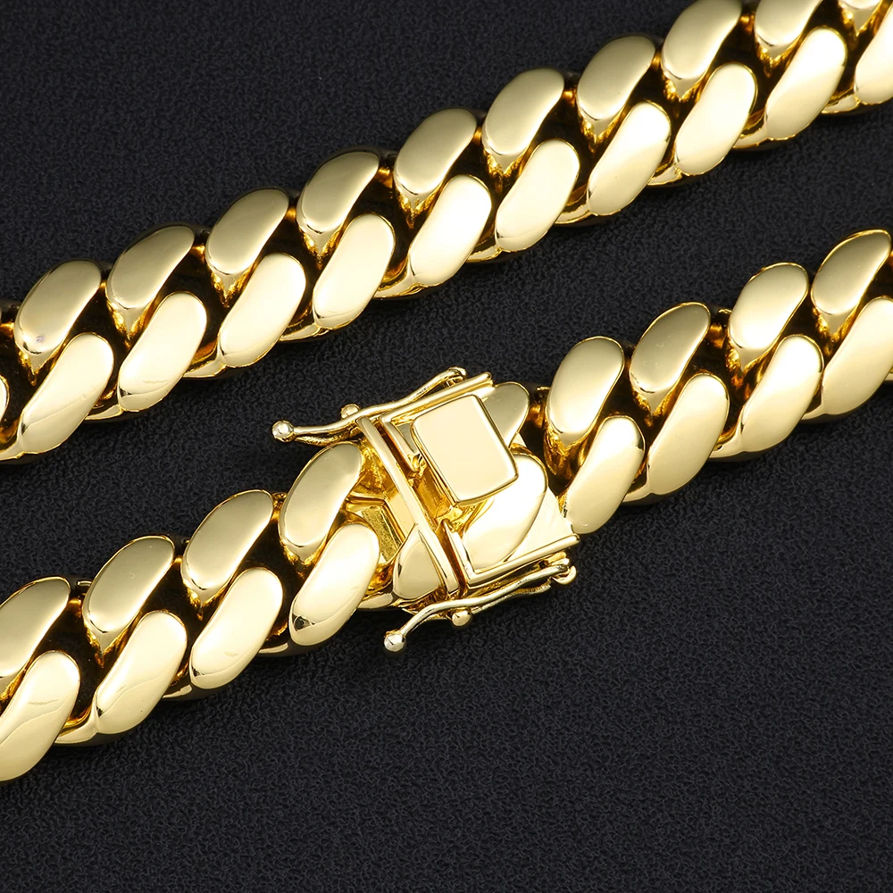 ESKEEM 18K Gold Plated Miami C - Men'S Fashion Gold Chain review and price