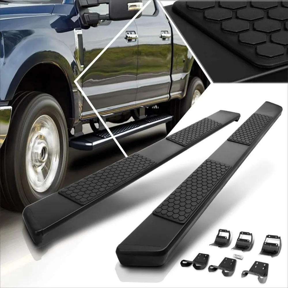 

[Pair] 5.5 Inch Black Stainless Running Boards/Side Steps/Nerf Bars Compatible with 15-24 Ford F150-F350 Super Crew Cab