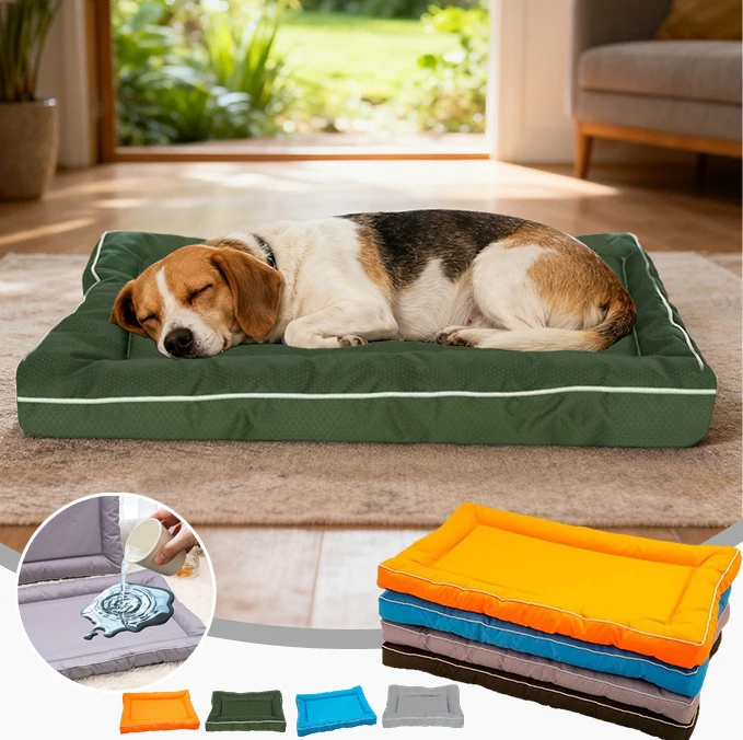 

Waterproof Dog Bed Oxford Pet Cushion for All Seasons Thickened Memory Foam Filling Bite-resistant Pet Mat Pet Supplies 강아지 방석