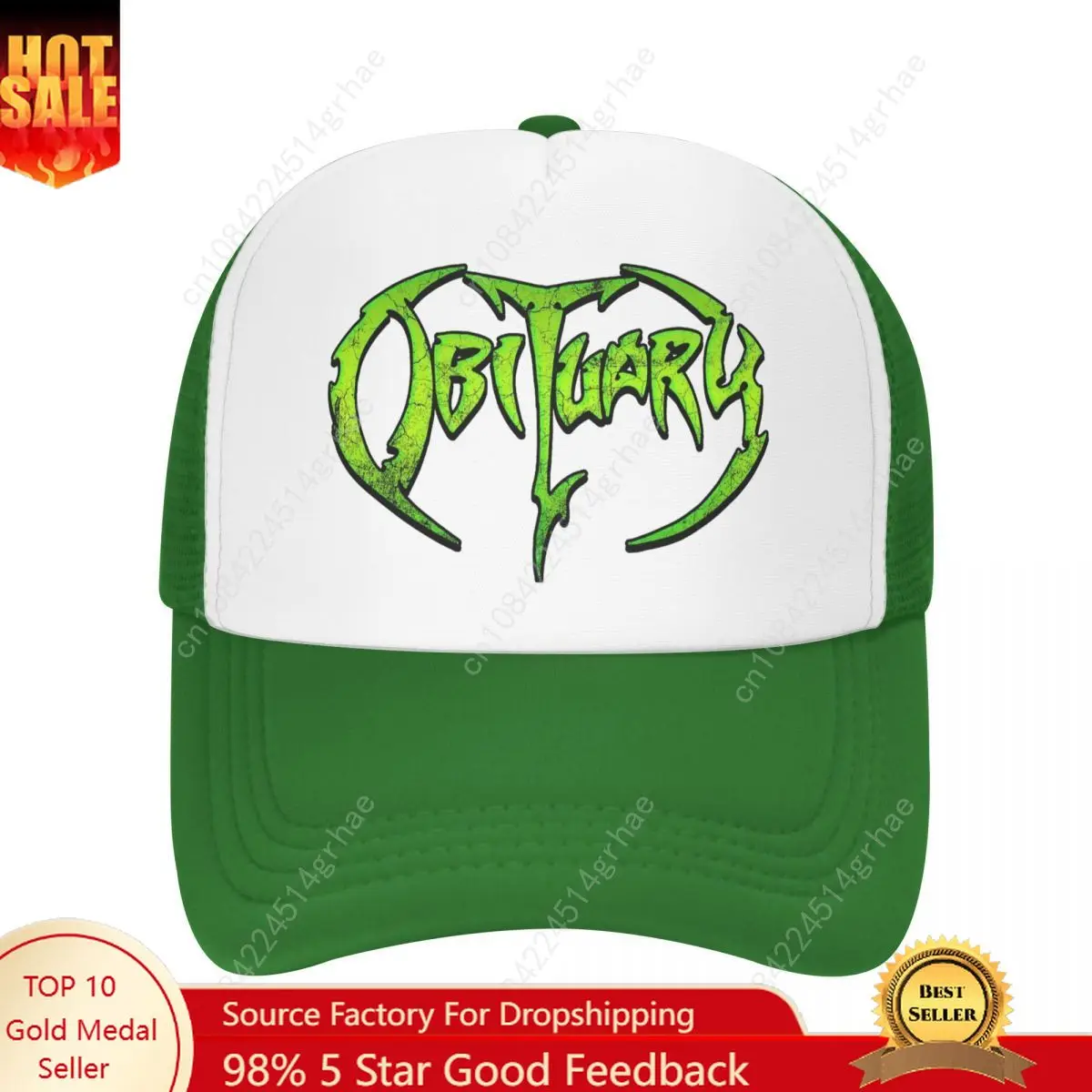 

Adult Obituary Band Logo Death Metal Trucker Hats Sport Mesh Baseball Cap Polyester Heavy Metal Hats Adjustable Sun Hats Summer