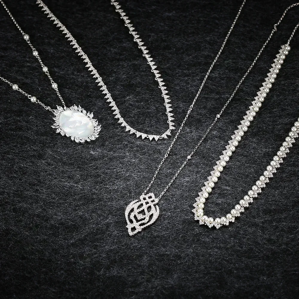 LI KI High Quality 925 Silver Wave Pearl Adjustable Necklace With Exquisite Ornaments As Gifts For Friends