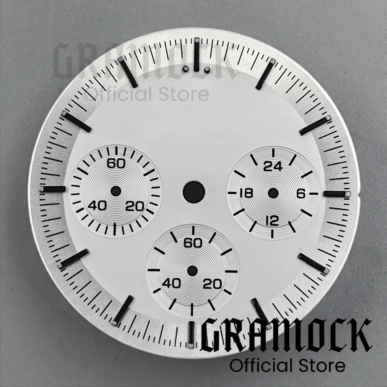 GRAMOCK 31.5mm Chronograph Quartz Watch Dial Black White Green Blue Moon Watch Dial Face Luminous For VK63 VK63A Quartz Movement