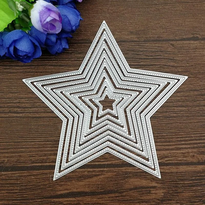 8pcs/set Basic Stars Cutting Dies Carbon Steel   Scrapbooking Decorative Paper Cards