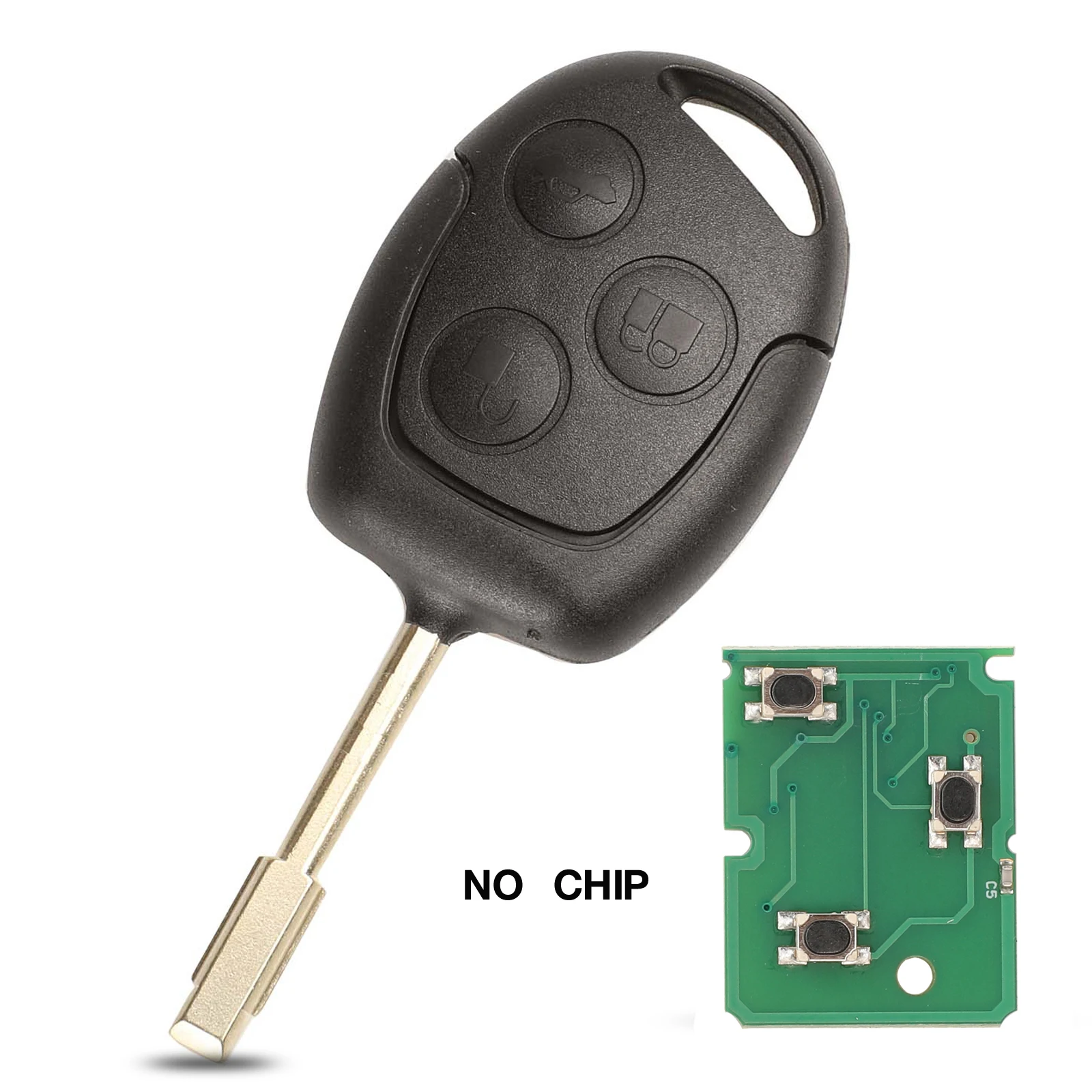 Jingyuqin 3-Tasten-Fernbedienungsschlüssel 315/433 MHz 4D60 ID63 Chip für Ford Mondeo Focus Fusion Fiesta Galaxy Transit HU101/FO21 Blade