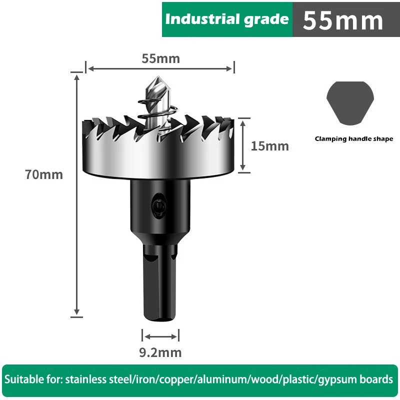 Gatenzaagset 12-100 mm harde metalen boren Zware gatopener Gatsnijder voor metaal Roestvrij staal Ijzer Hout Kunststof enz.