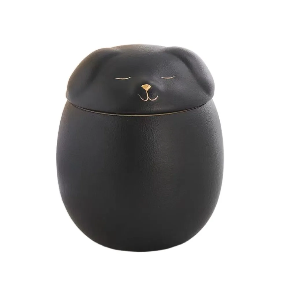 

Ceramic Funeral Urn for Pets Cute Dog/Cat Shape Dog Cat Cremation Urns Memorials with Lid Ashes Storage Box Desktop Decoration