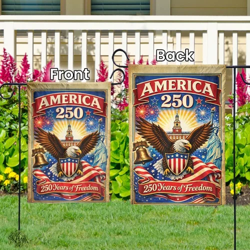 America 250 Garden Flag 250th Anniversary USA Years of Freedom Eagle Banner Deco PPZ