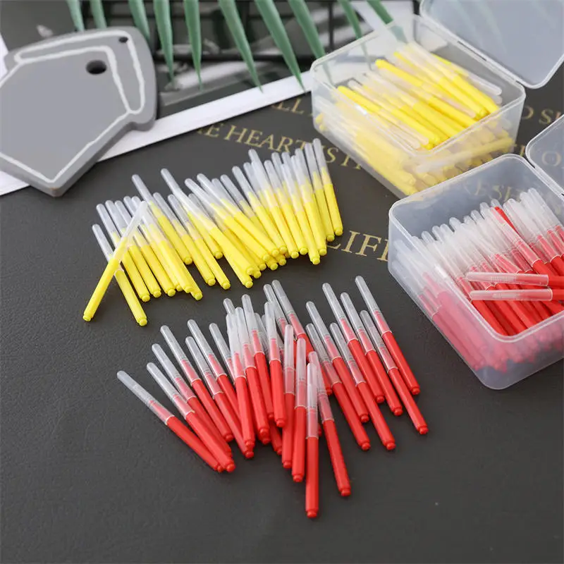 50 stückeInterdentalbürsten Dental Pinsel Zwischen Zähne Für Dental Kieferorthopädische Sauber Zwischen Zähne Reinigung Werkzeuge Weiche Micro Pinsel
