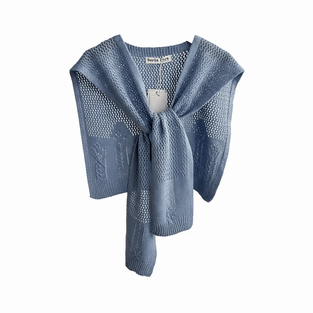 

Multicolor Knitted Shawl Hollow Thin Multi-functional Knitting Outfit Shawl Lengthen Widen Slimming Neck-protecting Vest