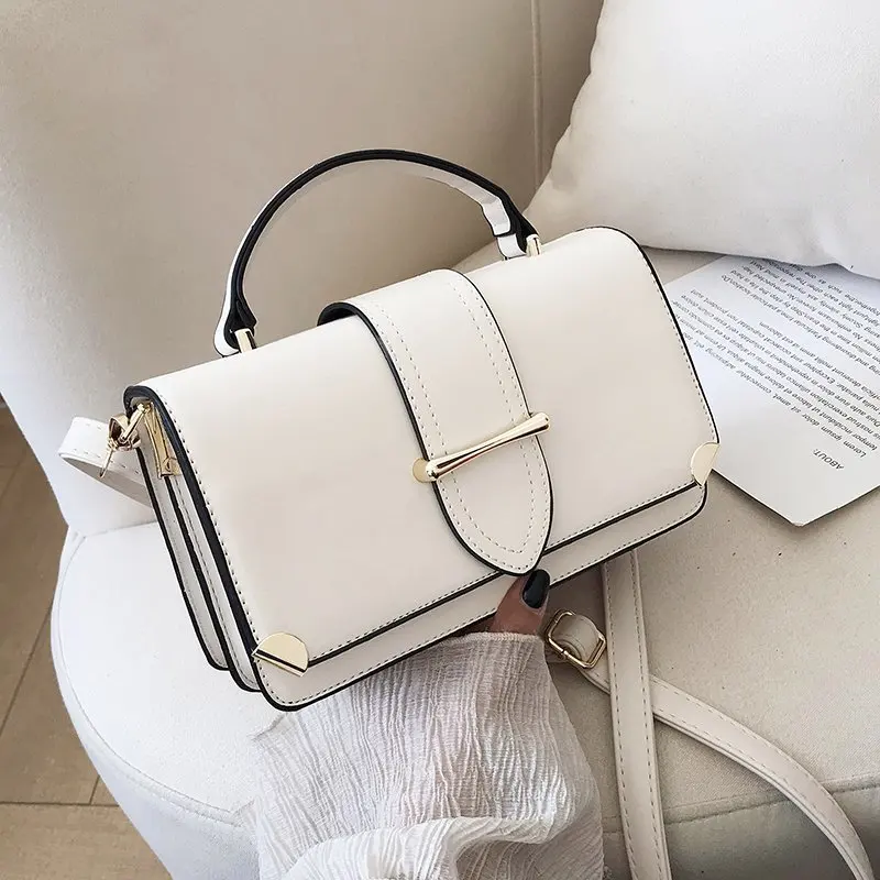 

Solid Color Female Shoulder Bag Elegant Short Handle Bag PU Leather Small Handbag Elegant Women Cross Body Bag