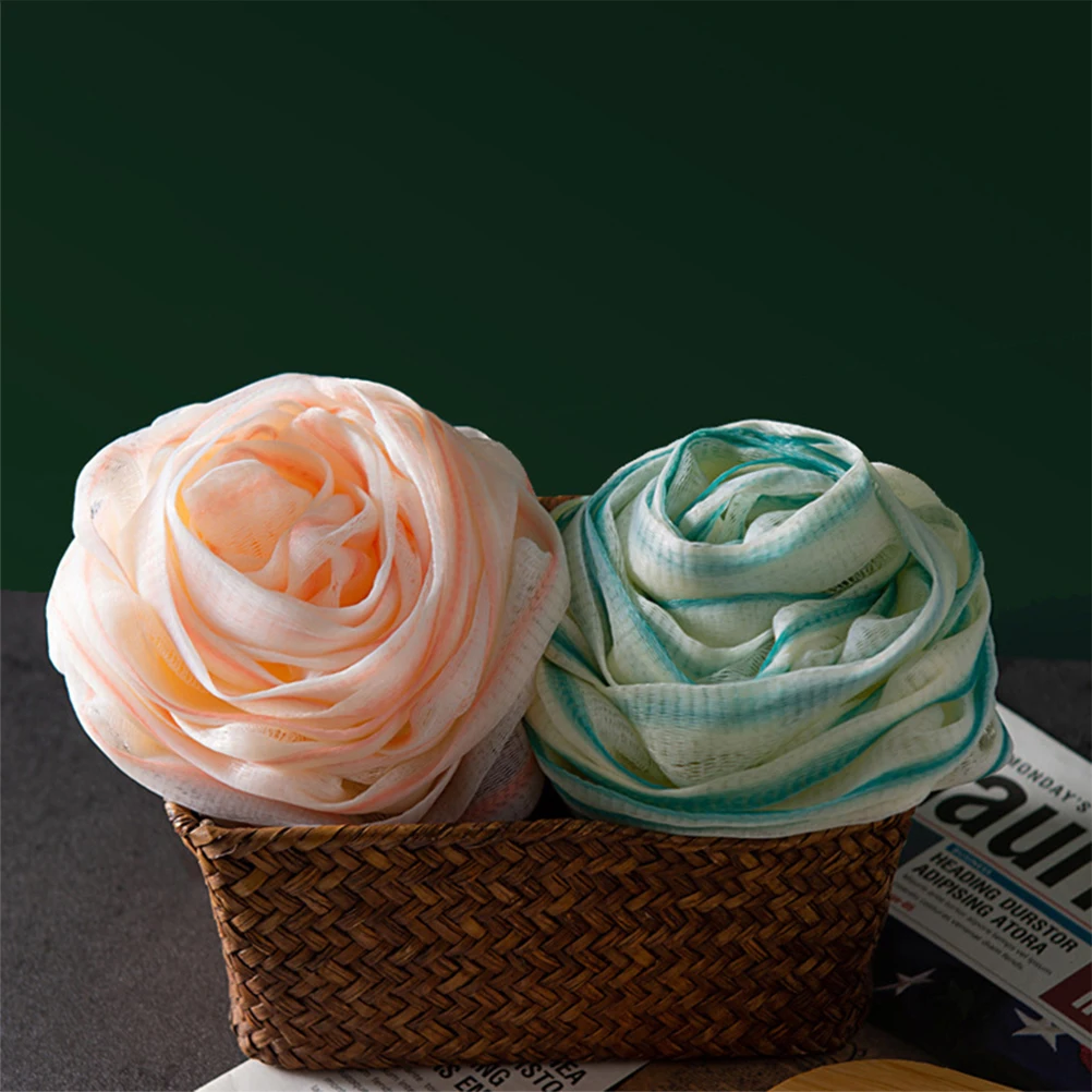 

4pcs Shower Body Cleaning Ball Rose Shape Bath Loofah Scrubber Exfoliating Sponge Reusable Bath Accessories For Women Men Travel
