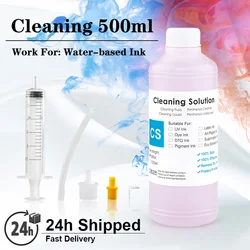 500ml Printhead Cleaner Dye Pigment Sublimation Ink Water-based Ink Cleaning Solution Clean Liquid For Canon/Brother/Epson/HP