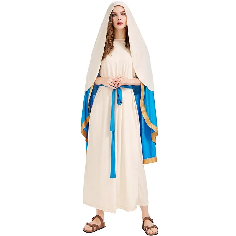 

Women's Biblical Christian Women's The Virgin Mary Costume Cosplay Adult Halloween Purim Easter Christmas Disguise