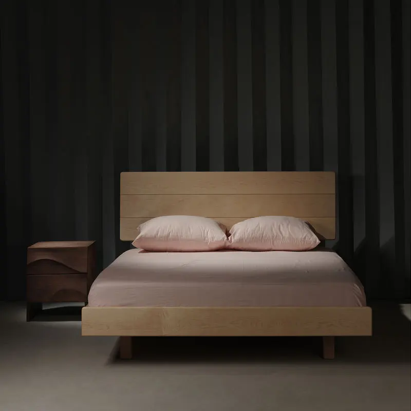 Nordic simple solid wood double bed cherry wood 1.5/1 wedding bed