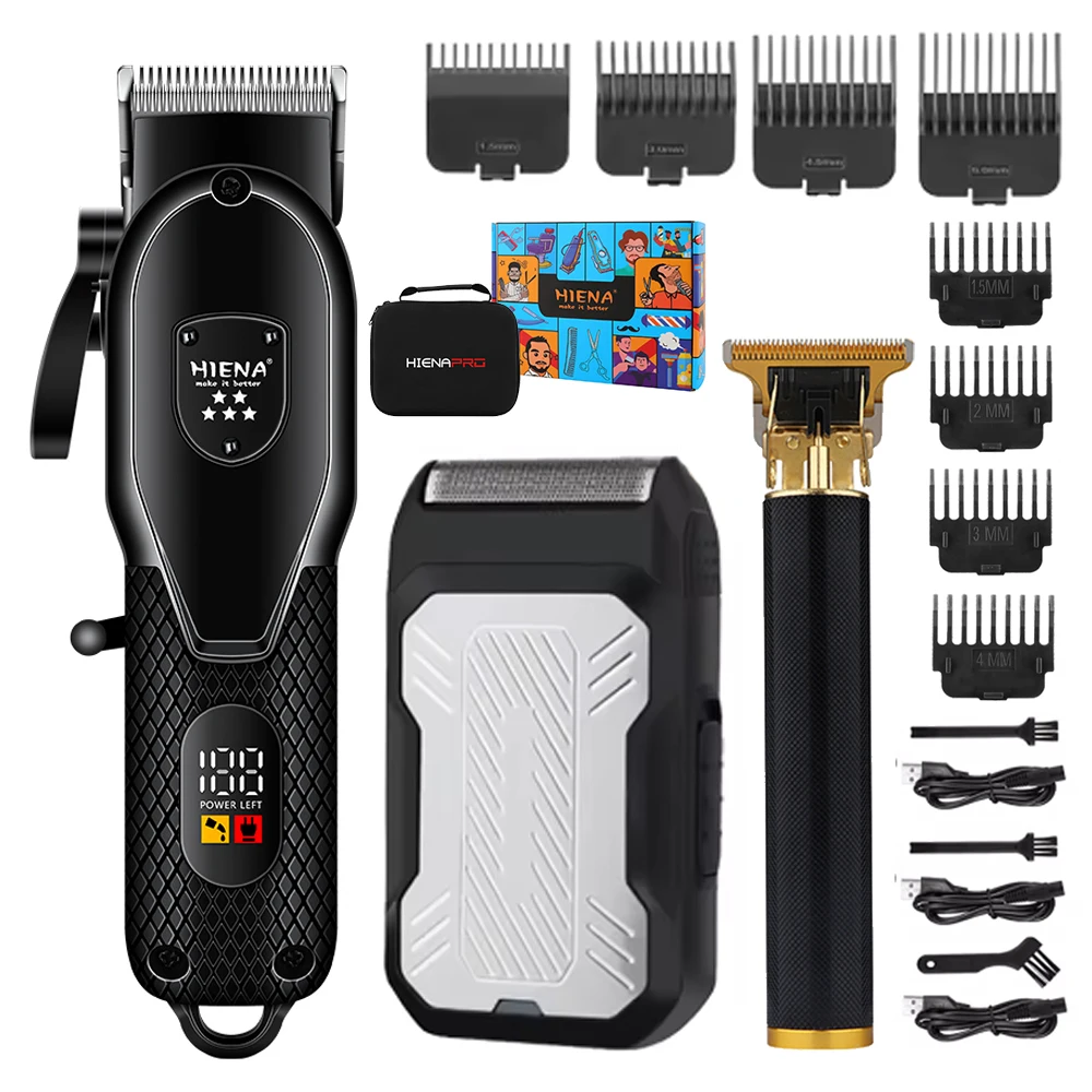 Hiena HYN-222 Electric Hair Clipper UBS Rechargeable Cordless Beard Trimmer Men Powerful Electric Hair Clipper Trimming Tool