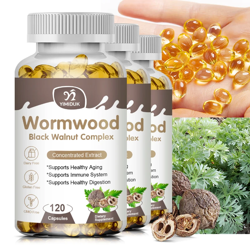 Wormwood Black Walnut Complex Extract Capsules Supports Immune System Healthy Digestion Healthy Aging