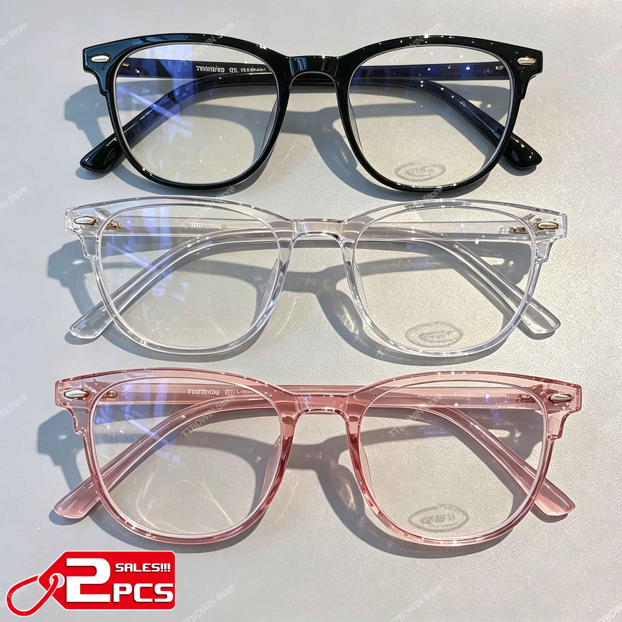 1/2Pcs Computer Glasses Frame Women Men Anti Blue Light Square Rectangle Eyewear Blocking Glasses Optical Spectacle Eyeglass