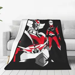 UFO Robot Grendizer Knitted Blankets Velvet Goldorak Actarus Mazinger Z Manga Throw Blankets for Airplane Travel Bedroom Quilt