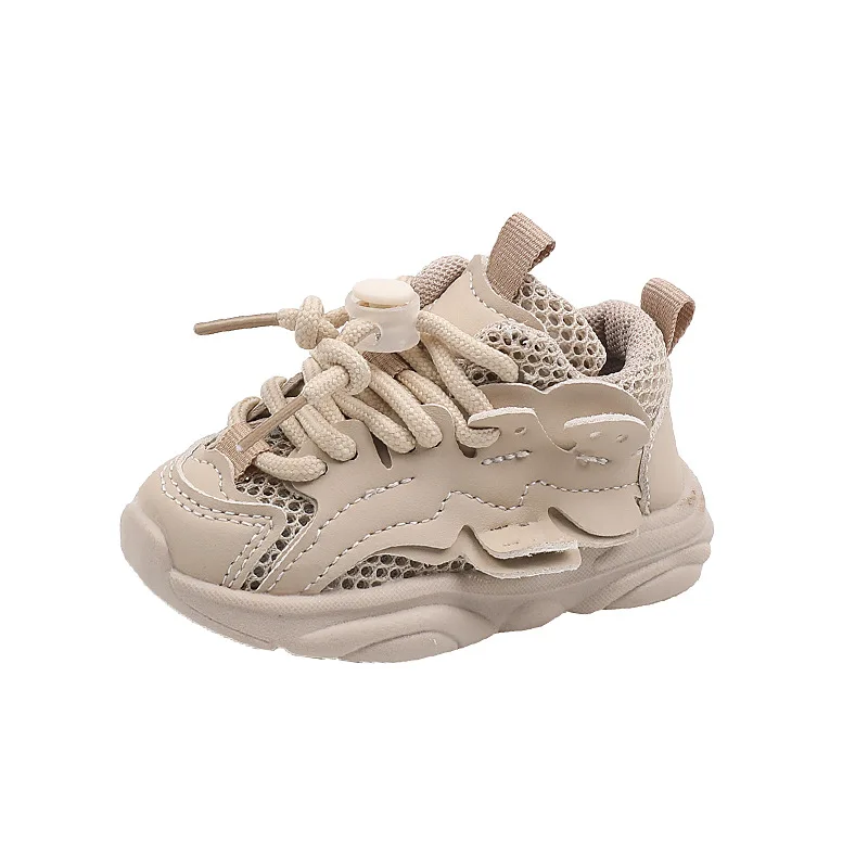 Summer Baby Shoes Fashion Design 1-3 Years Toddler Sneakers Little Kids Casual Sport Shoes Baby Boy Girl Shoes Beige, Pink