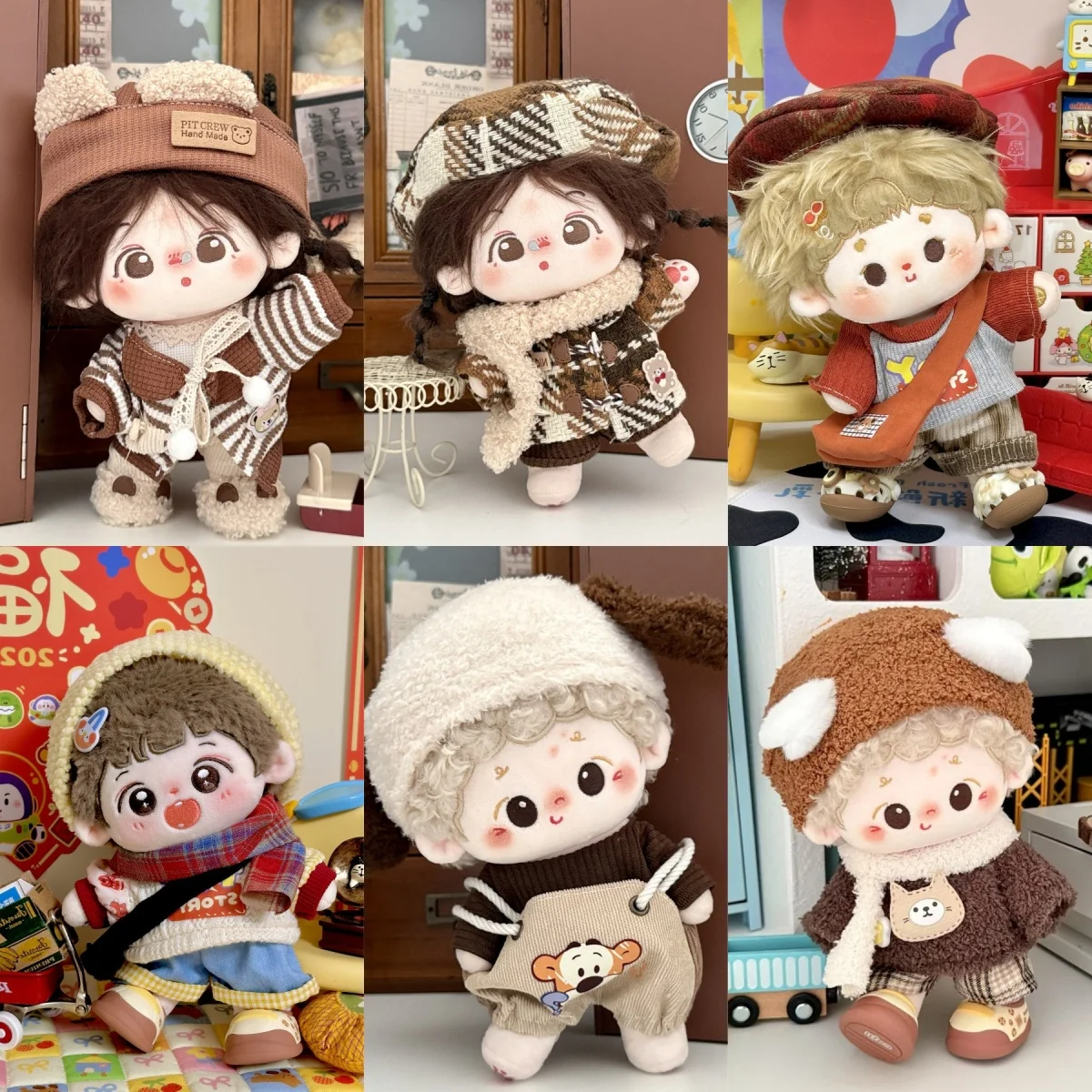 

Autumn and winter new doll clothes 20cm mini clothes change doll cute cool clothes