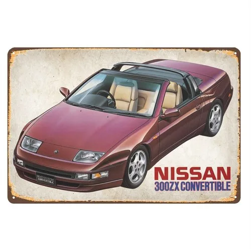 300Zx Convertible Car Metal Poster Tin Sign 20x30cm-aluminum