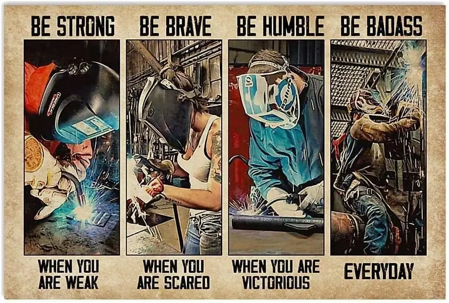 OZGDYEJ Welding Retro Metal Signs Vintage Be Humble When You Are Victorious Posters Studio Inspirational Wall Art Aluminu s sign