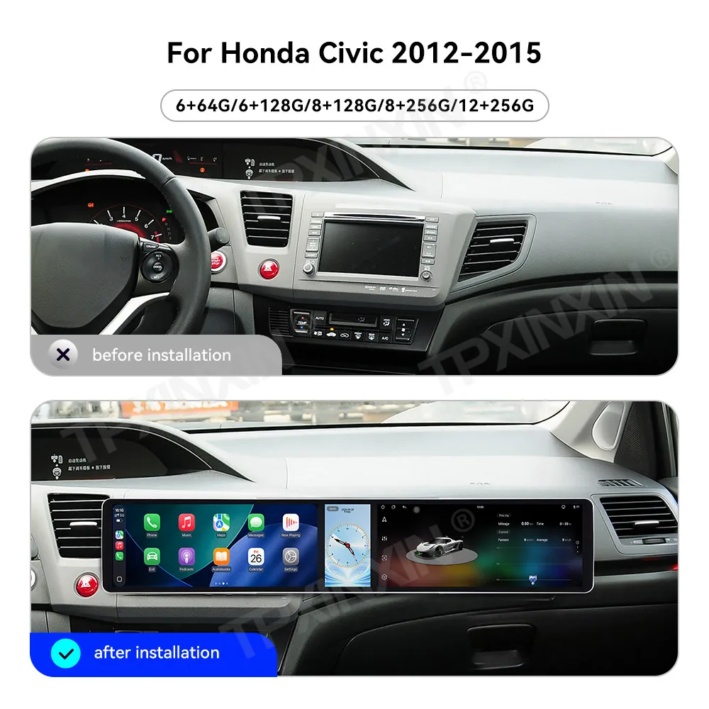 Touch Screen Car Radio For Honda Civic 2012-2015 Android GPS Automotive Multimedia Auto Radio Stereo Receiver Head Unit