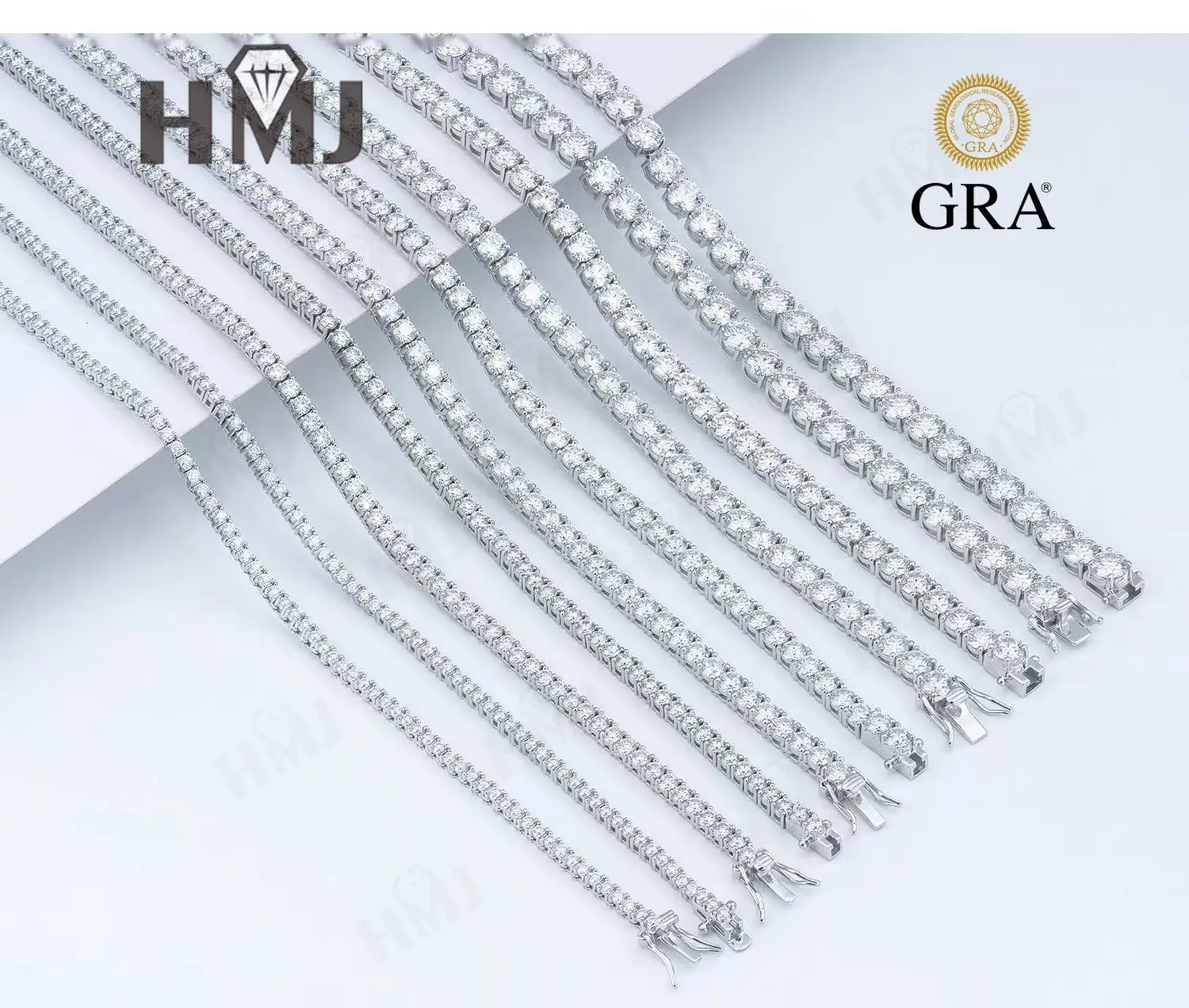 

Теннисное ожерелье с муассанитом для женщин, настоящее 2,5/3/4/5/6,5 мм, стерлинговое серебро 925 пробы, бриллиантовые цепочки на шею, ожерелья, ювелирные изделия