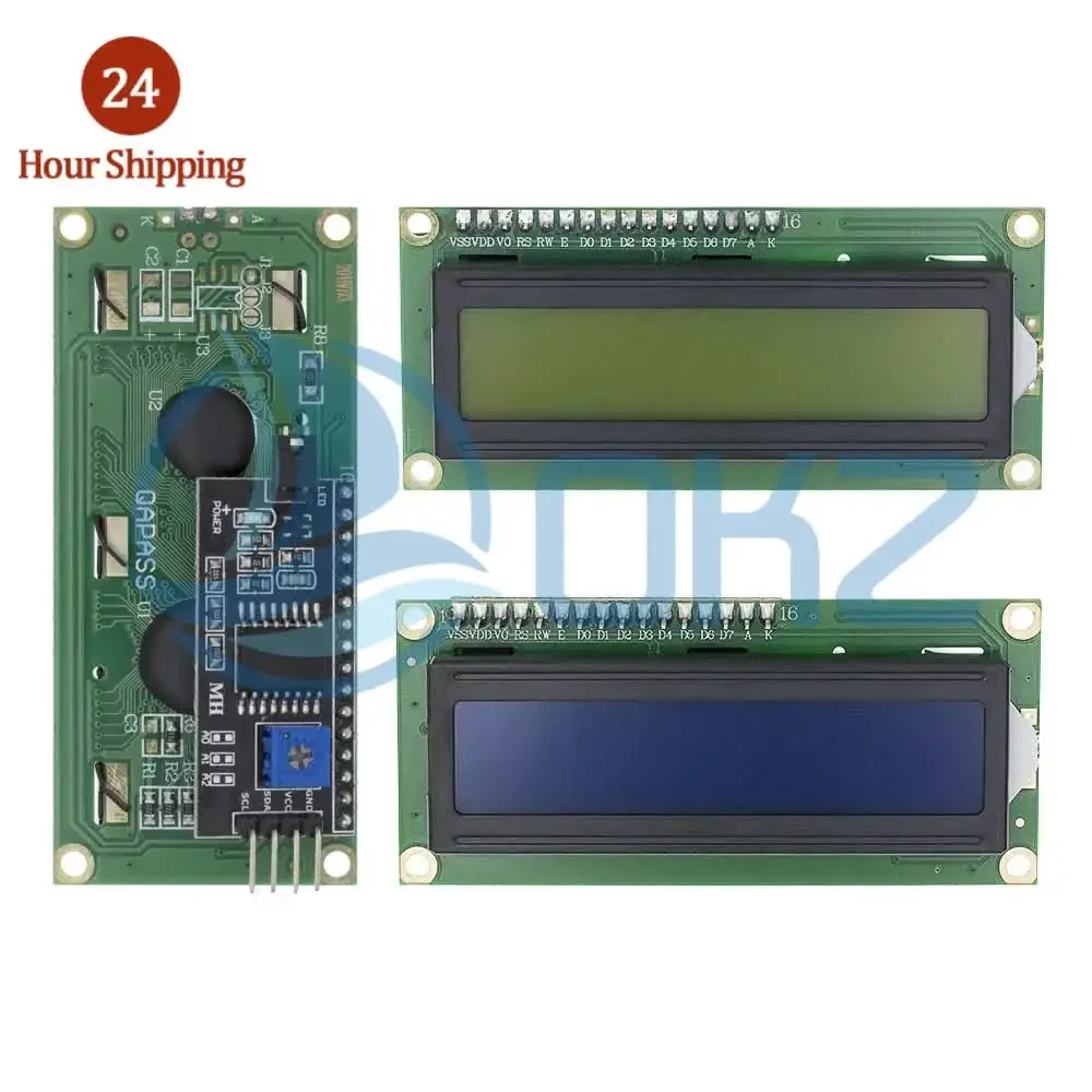 LCD1602+I2C 1602 16x2 1602A Blue/Green screen HD44780 Character LCD /w IIC/I2C Serial Interface Adapter Module For Arduino