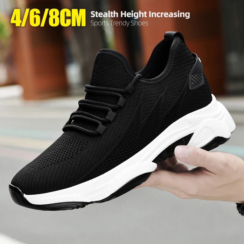 

Мужские невидимые кроссовки, увеличивающие рост, дышащая сетчатая обувь для папы, повседневная спортивная обувь-лифт, 4 см, 6 см, 8 см, весна-лето