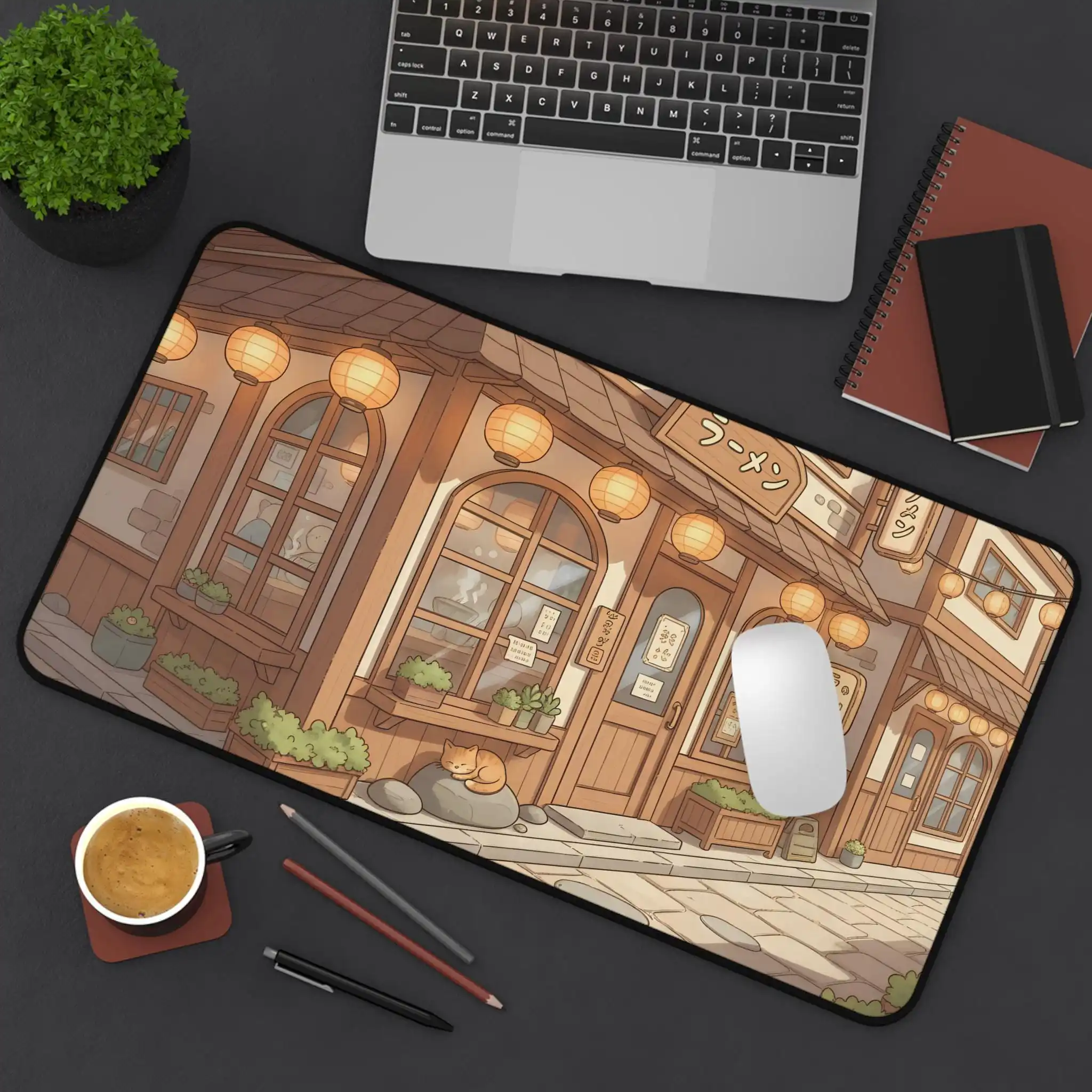 Nostalgic Ramen Shop Deskmat,non-slip and Waterproof Mousepad,office and Gaming Desk Decorative Mat,the Perfect Gift for Friends