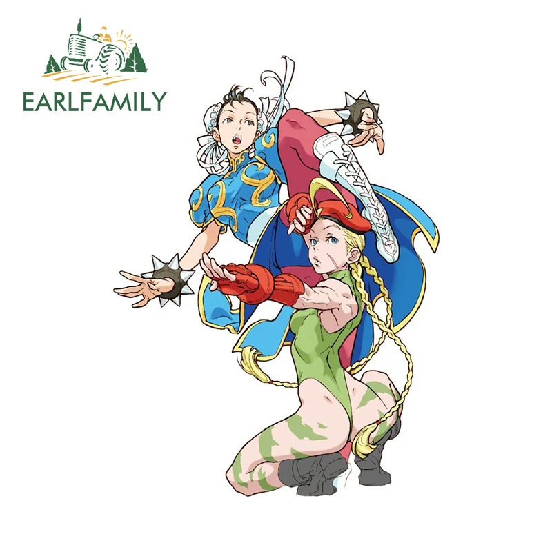 

EARLFAMILY 13cm X 9.6cm for Decapre Chunli Pretty Fighter Girl Car Stickers Graffiti Occlusion Scratch Decals Creative Decor